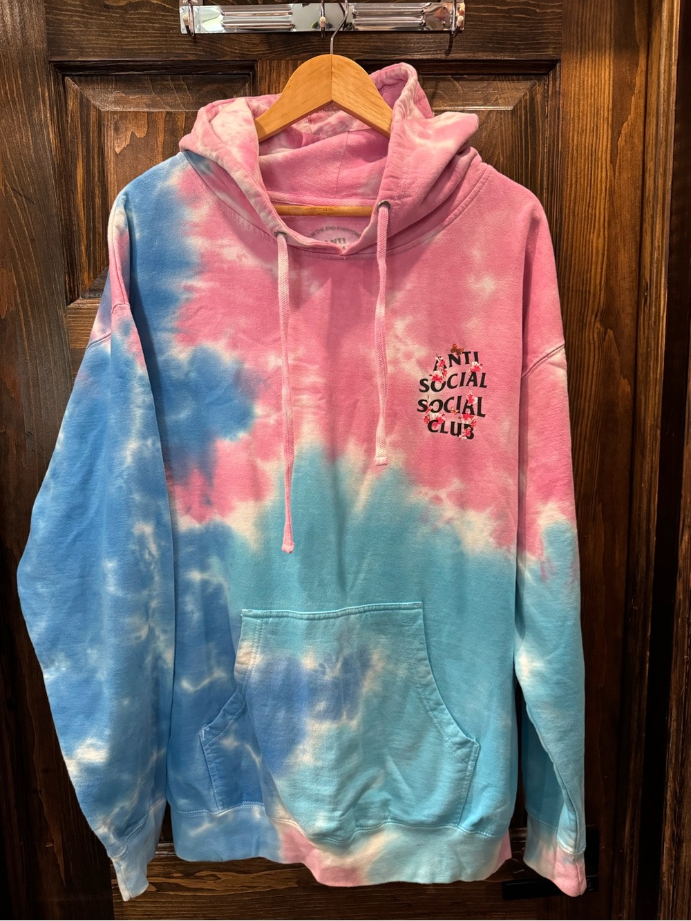 Anti Social Social Club Pink Tie-Dye Hoodie with Logo